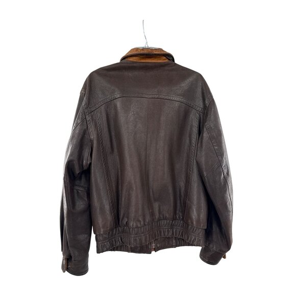 Lone Pine Mens American Made Brown Leather Bomber Jacket Size‎ 38 - Picture 2 of 8